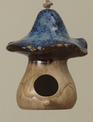 Ceramic Glazed Mushroom Birdhouse