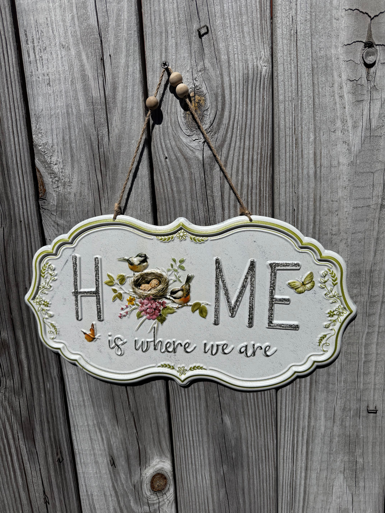 Metal Embossed Bird Sign