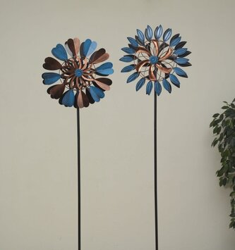 Small Blue & Bronze Kinetic Wind Spinner (2-Styles)