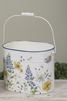 Oval Metal Wildflower Pail (2-Sizes)