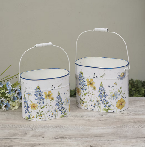 Oval Metal Wildflower Pail (2-Sizes)