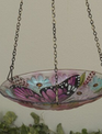 Hanging Fused Glass Butterfly Birdfeeder
