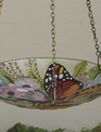 Hanging Fused Glass Butterfly Birdfeeder