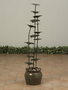 50" Metal Tiered Water w/ River Stones
