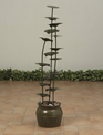 50" Metal Tiered Water w/ River Stones