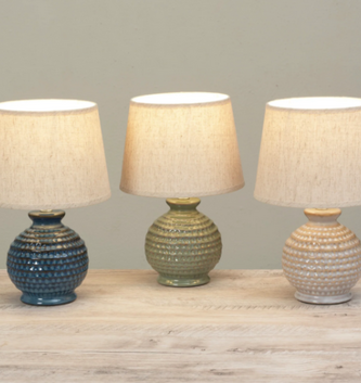 Round Textured Ceramic Lamp (3-Colors)