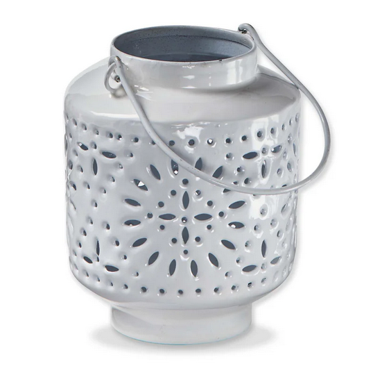 Aura Enamel Lantern White