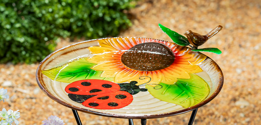 Metal Bird Bath w/ Stand