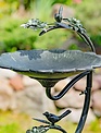 27" Galvanized Copper Finish Bird Bath w/ Branch Stand