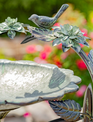 27" Galvanized Copper Finish Bird Bath w/ Branch Stand