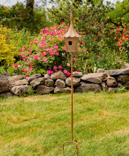 Copper Finish Powder Coated Iron Birdhouse Stake (6-Styles)
