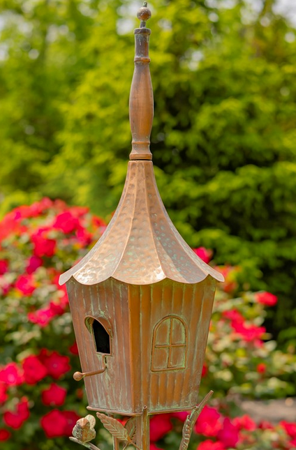 Copper Finish Powder Coated Iron Birdhouse Stake (6-Styles)