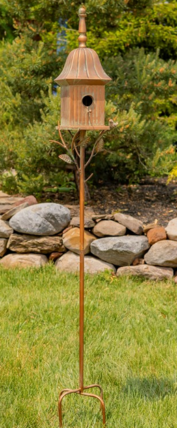 Copper Finish Powder Coated Iron Birdhouse Stake (6-Styles)