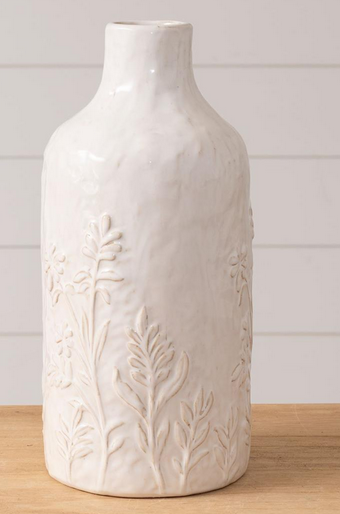 Debossed Botonical Vase