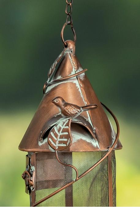 Hanging Powder Coated Copper Finish Bird Feeder (2-Styles)