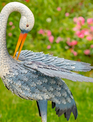 Set of 2 Metal Blue & White Egrets