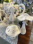 Set of 3 Embossed Whitewashed Mushrooms