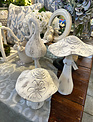 Set of 3 Embossed Whitewashed Mushroom