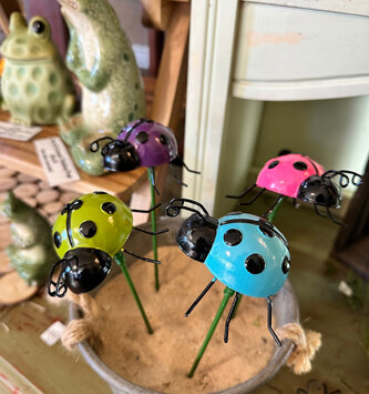 Metal Plant Stake Ladybug (4-Colors)