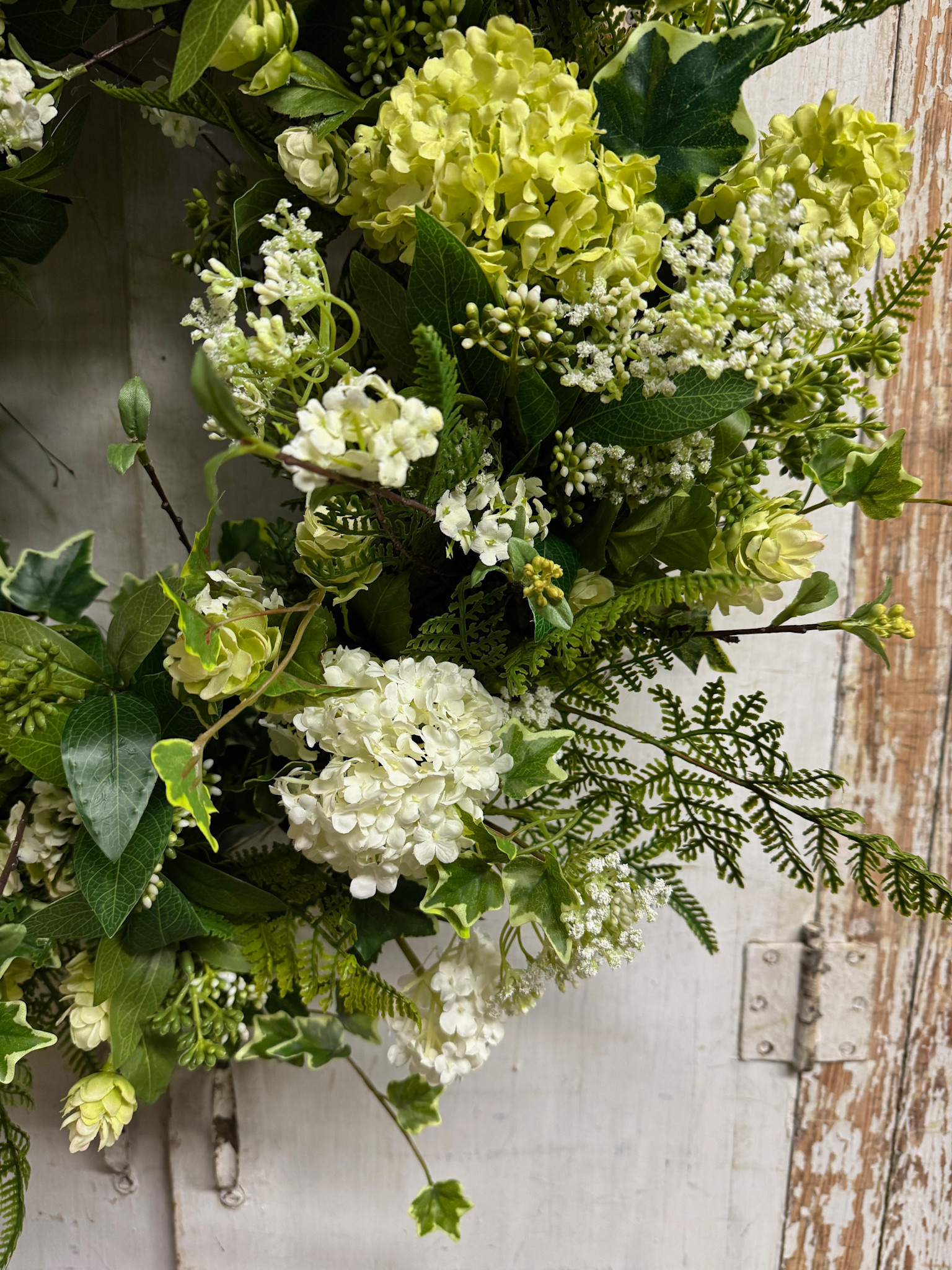 Custom Elegant Hops & Hydrangea Wreath
