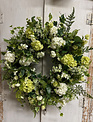 Custom Elegant Hops & Hydrangea Wreath