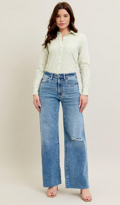 Judy Blue Vintage Wash Wide Leg Jeans By: Judy Blue
