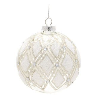 Frosted Diamond Shape Glass Ornament (2-Styles)