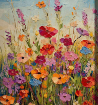 40"x30" Beaming Blossoms Outdoor Canvas Art