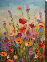 40"x30" Beaming Blossoms Outdoor Canvas Art