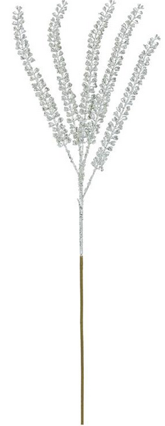 29" Silver Beaded Leaf Spray