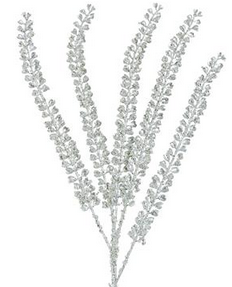 29" Silver Beaded Leaf Spray