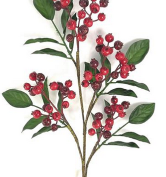 24" Red Currant Berry Spray