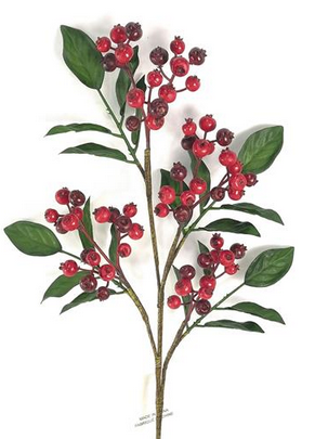 24" Red Currant Berry Spray