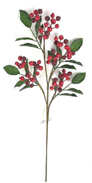 24" Red Currant Berry Spray