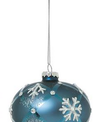 Blue Snowflake & Gem Glass Ornament