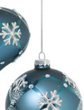 Blue Snowflake & Gem Glass Ornament