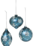 Blue Snowflake & Gem Glass Ornament (3-Styles)