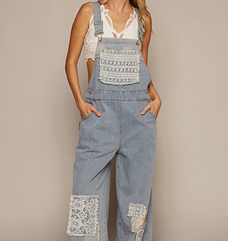 Denim Lace Overall By: POL