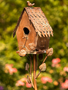 Copper Finish Powder Coated Iron Birdhouse Stake (5-Styles)