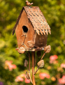 Copper Finish Powder Coated Iron Birdhouse Stake (5-Styles)