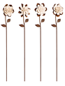 Antiqued Porcelain Flower Metal Garden Stake (4-Styles)