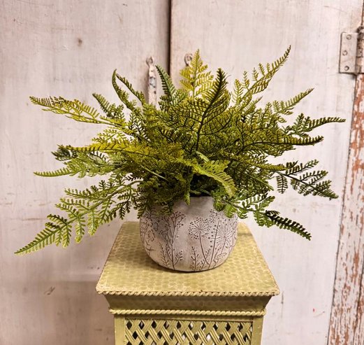 Custom Lace Fern in Textured Wildflower Vase