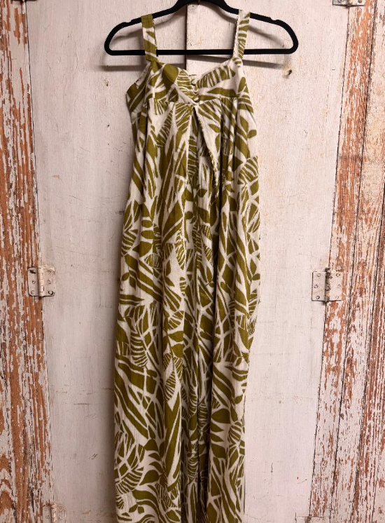 Multi Leaf Green & White Jumpsuit