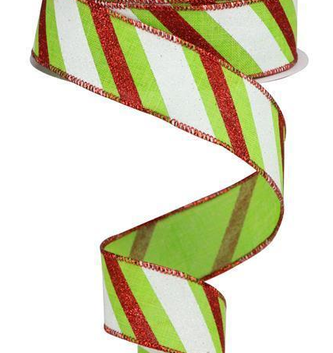 1.5'' x 10 YD Bold Peppermint Stripe Ribbon