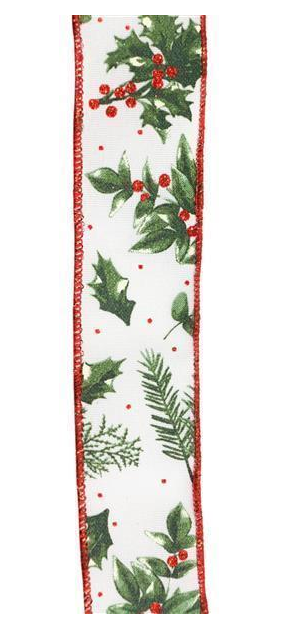 1.5'' x 10 YD Winter Foliage Ribbon