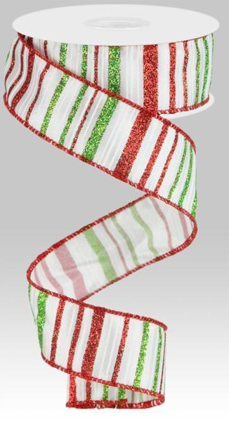 1.5'' x 10 YD Glitter Stripe Ribbon