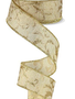 1.5'' x 10 YD Gold Acanthus Leaf Ribbon