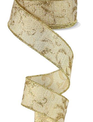 1.5'' x 10 YD Gold Acanthus Leaf Ribbon