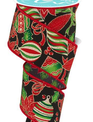 1.5'' x 10 YD Poinsettia & Ornament Ribbon