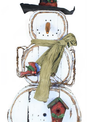 50" Distressed Wooden Snowman w/ Birdhouse